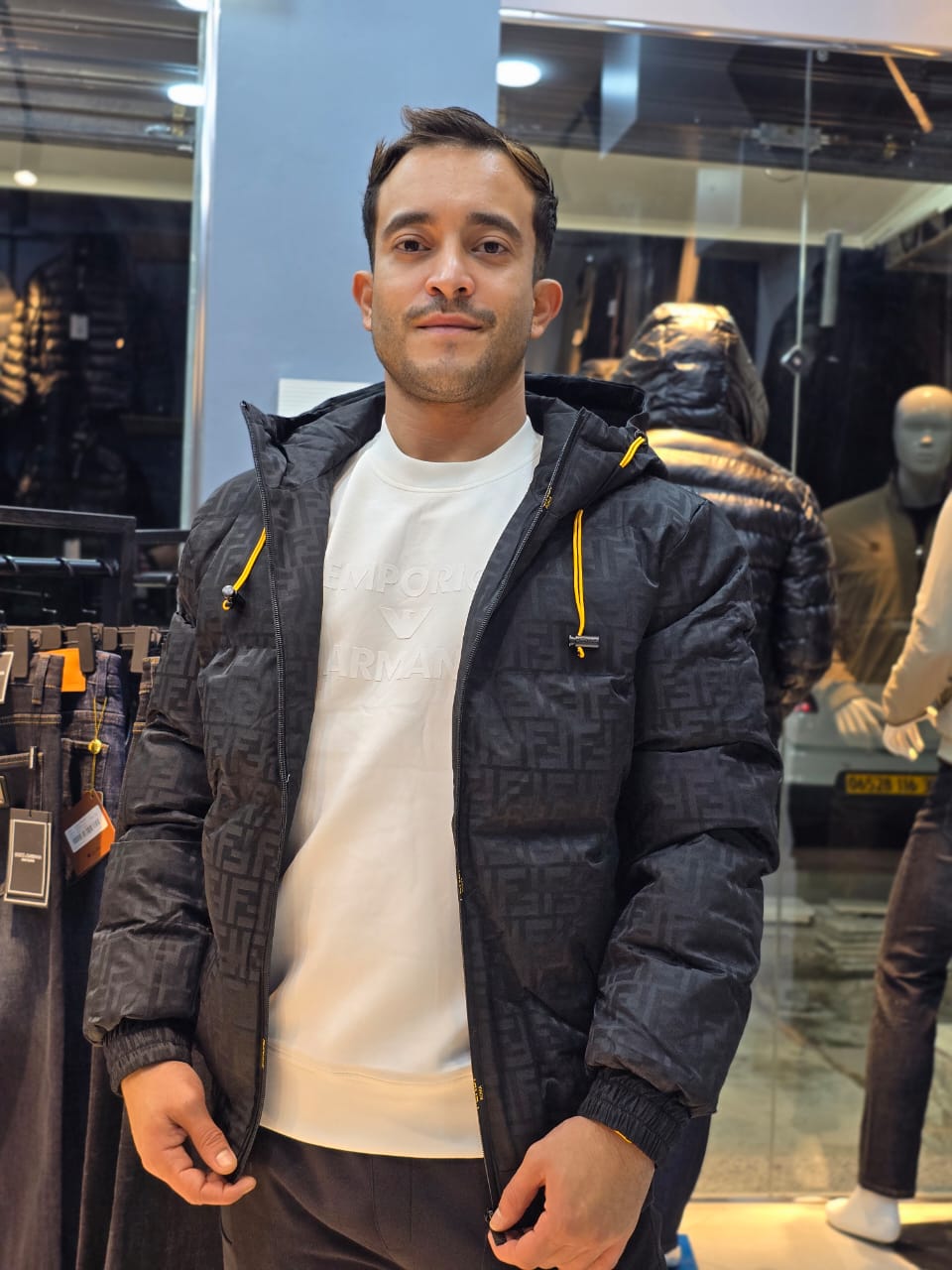 Doudoune Noir Lacés Orange FENDI